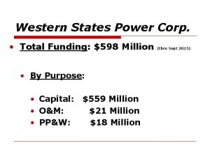 Western States Power Corp Total Funding 598 Million