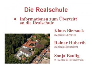 Die Realschule l Informationen zum bertritt an die