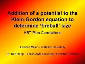 Addition of a potential to the KleinGordon equation