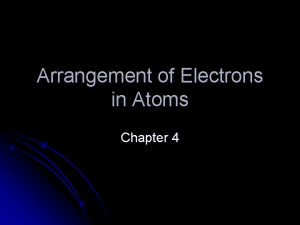 Arrangement of Electrons in Atoms Chapter 4 Heisenberg