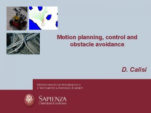 Motion planning control and obstacle avoidance D Calisi