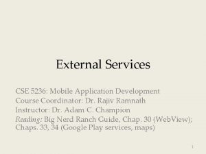 External Services CSE 5236 Mobile Application Development Course