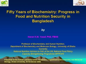 Fifty Years of Biochemistry Progress in Food and