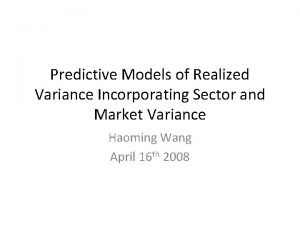 Predictive Models of Realized Variance Incorporating Sector and