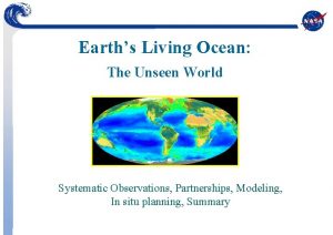 Earths Living Ocean The Unseen World Systematic Observations