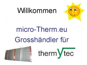 Willkommen microTherm eu Grosshndler fr Die Heizung ist