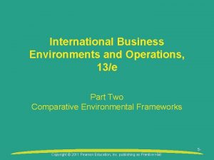International Business Environments and Operations 13e Part Two