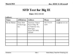 March 2012 doc IEEE 11 10xxxxr 0 SFD