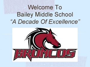 Welcome To Bailey Middle School A Decade Of