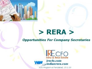 RERA Opportunities For Company Secretaries irecfo com indianrera