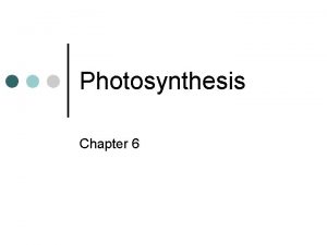 Photosynthesis Chapter 6 Carbon and Energy Sources Photoautotrophs