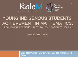 1 YOUNG INDIGENOUS STUDENTS ACHIEVEMENT IN MATHEMATICS A