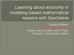 Learning about economy in modelingbased mathematical lessons with