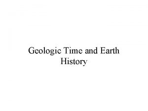 Geologic Time and Earth History Two Conceptions of