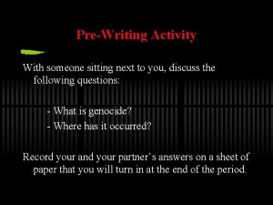 PreWriting Activity With someone sitting next to you