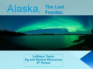 Alaska The Last Frontier La Shaye Taylor Ag