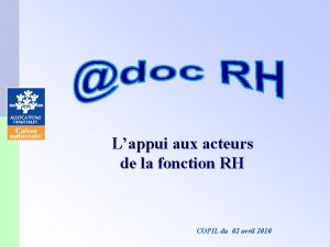 Lappui aux acteurs de la fonction RH COPIL