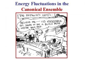 Energy Fluctuations in the Canonical Ensemble Canonical Ensemble