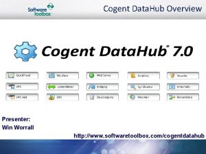 Cogent Data Hub Overview Presenter Win Worrall http