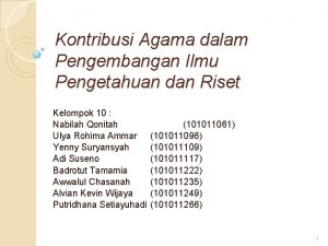 Kontribusi Agama dalam Pengembangan Ilmu Pengetahuan dan Riset