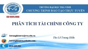 TRNG I HC TR VINH CHNG TRNH O