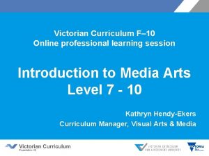 Victorian Curriculum F 10 Online professional learning session