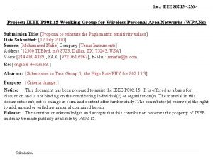 July 2000 doc IEEE 802 15 236 Project