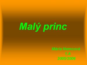 Mal princ Mria Nemcov 1 A 20052006 chlapca