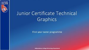 Junior Certificate Technical Graphics First year taster programme