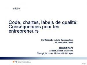 Code chartes labels de qualit Consquences pour les