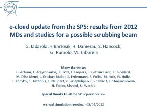 ecloud update from the SPS results from 2012