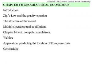 International Trade the World Economy Charles van Marrewijk