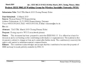 March 2019 doc IEEE 802 15 19 0112