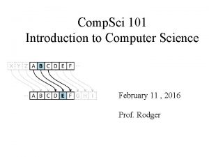Comp Sci 101 Introduction to Computer Science February