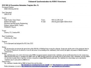 Enhanced Synchronization via MIMO Structures IEEE 802 16