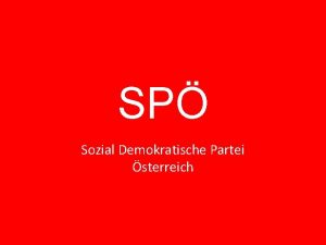 SP Sozial Demokratische Partei sterreich Geschichte Grndung 1