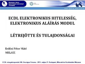 www njszt hu www ecdl hu ECDL ELEKTRONIKUS