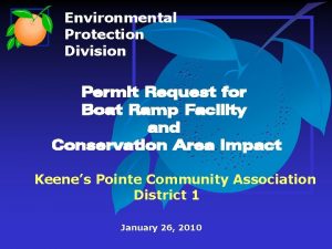 Environmental Protection Division Permit Request for Boat Ramp