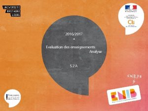 20162017 Evaluation des enseignements Analyse S 2 A