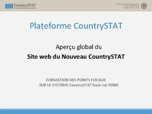 Plateforme Country STAT Aperu global du Site web