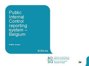 Public Internal Control reporting system Belgium PEMPAL Armenia