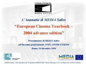 LAnnuario di MEDIA Salles European Cinema Yearbook 2004