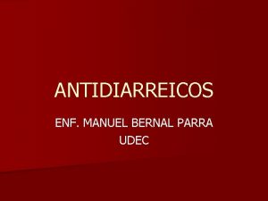 ANTIDIARREICOS ENF MANUEL BERNAL PARRA UDEC PREVENCIN n