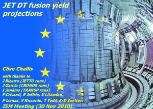 JET DT fusion yield projections Clive Challis with