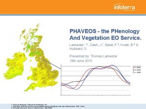 PHAVEOS the PHenology And Vegetation EO Service Lankester