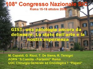 1 108 Congresso Nazionale SIC 1 ccc Roma
