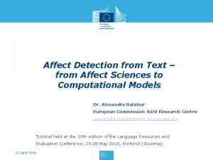 Affect Detection from Text from Affect Sciences to