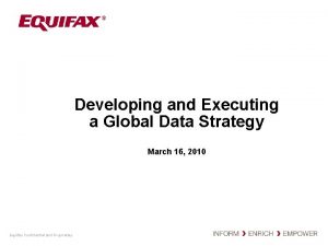 Developing and Executing a Global Data Strategy March