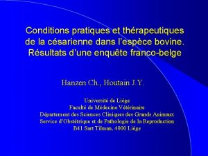 Conditions pratiques et thrapeutiques de la csarienne dans