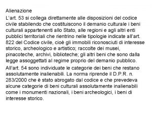 Alienazione Lart 53 si collega direttamente alle disposizioni